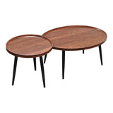 Set 2 măsuțe de cafea Jeda, Nuc, 100x60x42 cm
