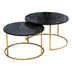 Set 2 masute de cafea Solme, Negru, 75x75x45 cm