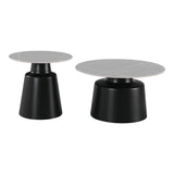 Mese de cafea Dualis, Set 2 piese, 70x70x38 cm - Gri