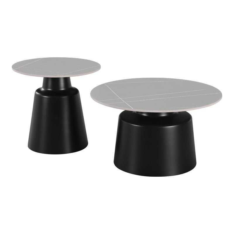 Mese de cafea Dualis, Set 2 piese, 70x70x38 cm - Gri