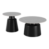 Mese de cafea Dualis, Set 2 piese, 70x70x38 cm - Gri