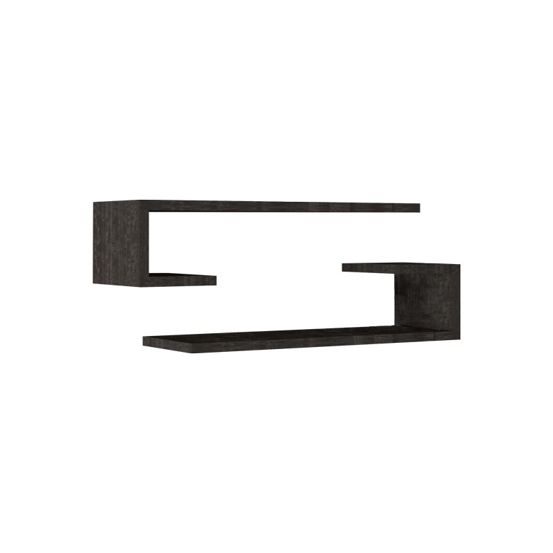 Set 2 rafturi de perete Eldo, Negru, 60x19x15 cm