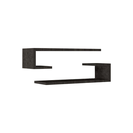 Set 2 rafturi de perete Eldo, Negru, 60x19x15 cm