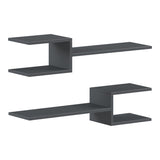Set 2 rafturi de perete Sumpa, 65x20x18 cm - Antracit