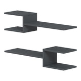 Set 2 rafturi de perete Sumpa, 65x20x18 cm - Antracit