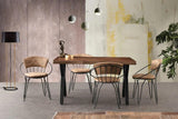 Set 2 Scaune Bucatarie Istanbul 965, Negru - Bej, 60x77x50 cm