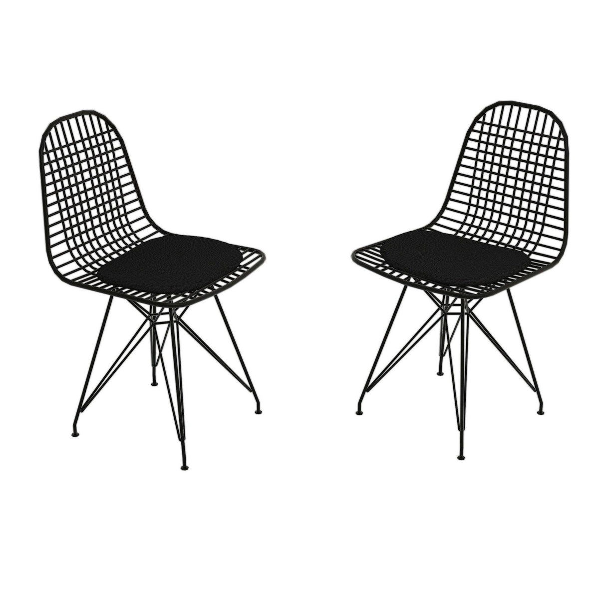 Set 2 Scaune, Interior/Exterior Fancy, Negru, 45x42x80 cm