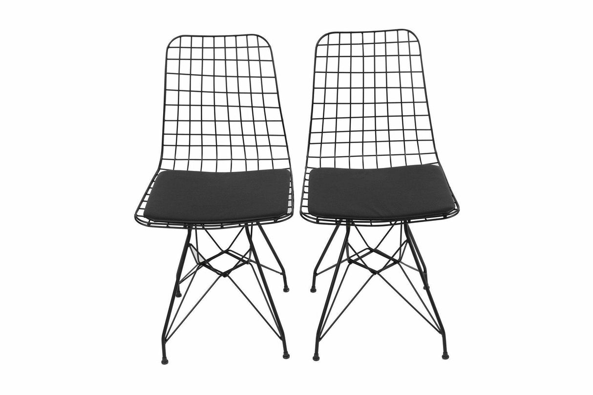 Set 2 Scaune, Interior/Exterior Landa, Negru, 53x51x80 cm