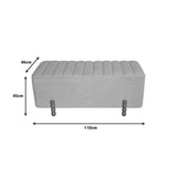 Set 2 tabureti cu spatiu depozitare Daph, Bej, 110x46x45 cm