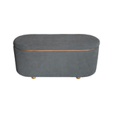Set 2 tabureti cu spatiu depozitare Tara, Gri deschis, 110x45x48 cm