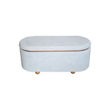 Set 2 tabureti cu spatiu depozitare Tara, Gri deschis, 110x45x48 cm