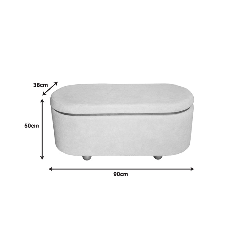 Set 2 tabureti cu spatiu depozitare Tara, Gri deschis, 110x45x48 cm