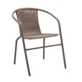 Set 3 buc masa si scaune de gradina Obbi-Watson, Maro, 60x60x70 cm