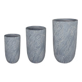 Set 3 ghivece decorative ceramice Anteria, ceramica, variate, gri, 44x44x79 cm