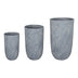 Set 3 ghivece decorative ceramice Anteria, ceramica, variate, gri, 44x44x79 cm