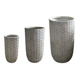 Set 3 ghivece decorative ceramice Kallena, Gri-Bej, Ceramică, variabile, 45x45x78 cm