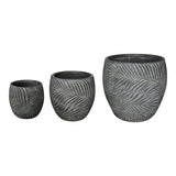 Set 3 ghivece Dortu, stil antic, ceramică, gri, 56x56x55 cm