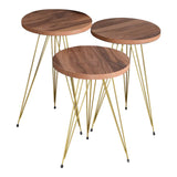 Măsuțe laterale Wakmi, Set 3 piese, 33x33x55 cm - Măsuțe laterale Wakmi, Set 3 piese, 33x33x55 cm - 321-000129