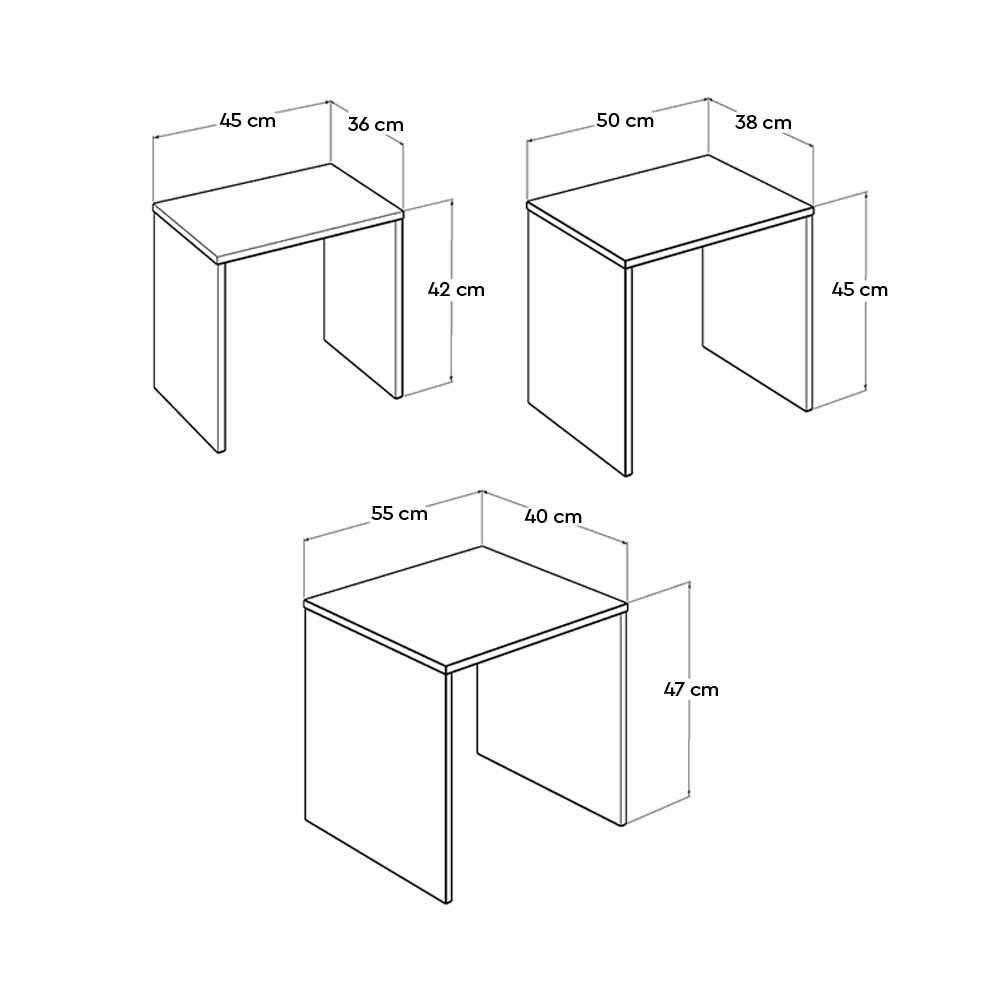 Set 3 Masute Cafea Zigon SHP-103-PP-1 Home Collection®, 55x47x40 cm - Mov | SKU: SHP-103-PP-1, SHP-103-YY-1, SHP-103-UU-1, SHP-103-HH-1, SHP-103-OO-1, SHP-103-TT-1, SHP-103-KK-1, SHP-103-FF-1