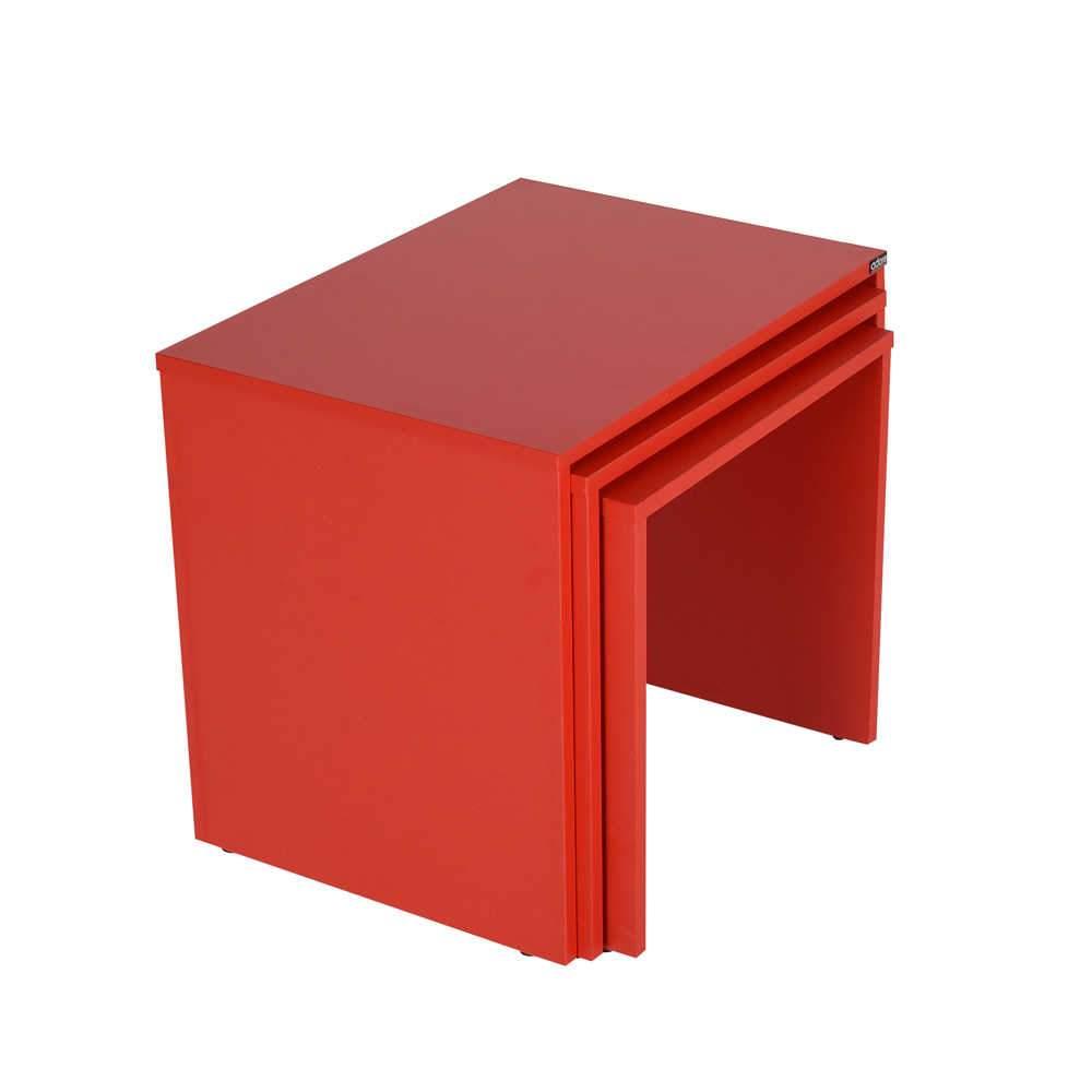 Set 3 Masute Cafea Zigon SHP-103-PP-1 Home Collection®, 55x47x40 cm - Rosu | SKU: SHP-103-KK-1