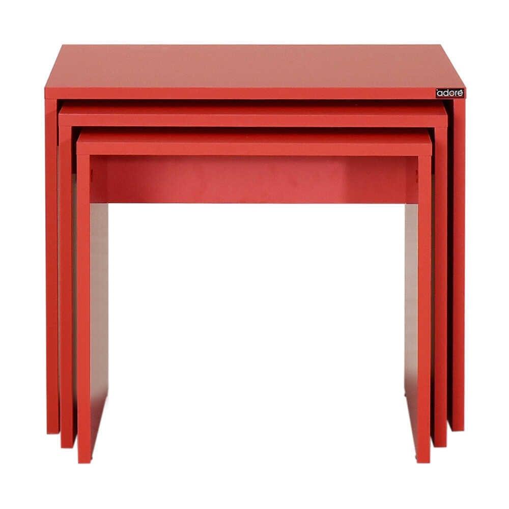 Set 3 Masute Cafea Zigon SHP-103-PP-1 Home Collection®, 55x47x40 cm - Rosu | SKU: SHP-103-KK-1