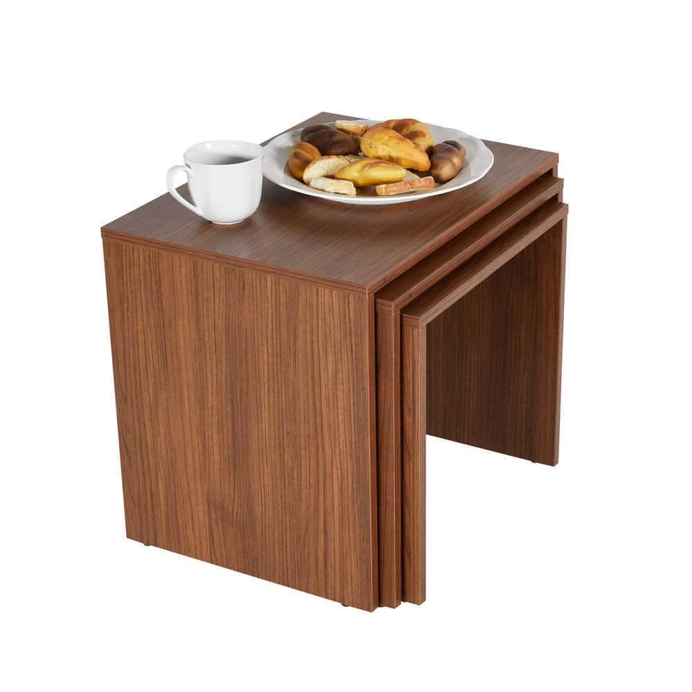 Set 3 Masute Cafea Zigon SHP-103-PP-1 Home Collection®, 55x47x40 cm - Maro | SKU: SHP-103-OO-1