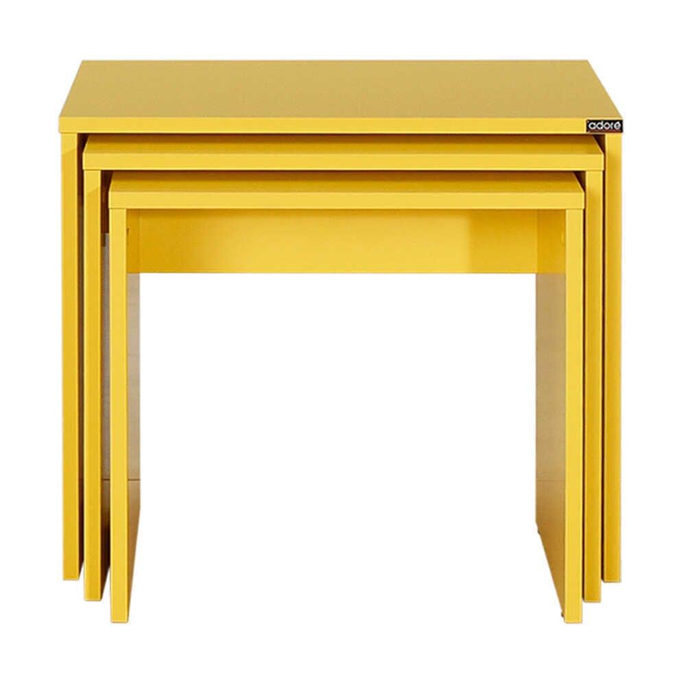 Set 3 Masute Cafea Zigon SHP-103-PP-1 Home Collection®, 55x47x40 cm - Galben | SKU: SHP-103-HH-1
