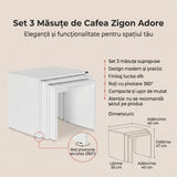 Set 3 Masute Cafea Zigon SHP-103-PP-1 Home Collection®, 55x47x40 cm - Alb | SKU: SHP-103-PP-1, SHP-103-YY-1, SHP-103-UU-1, SHP-103-HH-1, SHP-103-OO-1, SHP-103-TT-1, SHP-103-KK-1, SHP-103-FF-1