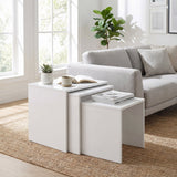 Set 3 Masute Cafea Zigon SHP-103-PP-1 Home Collection®, 55x47x40 cm - Alb | SKU: SHP-103-PP-1
