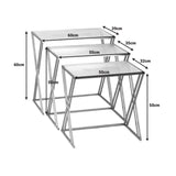 Set 3 masute de cafea Pitche, Auriu, 80x37x123 cm