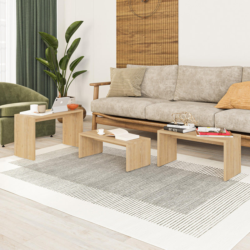 Set 3 masute Kantar, Natural, 65x30x39 cm