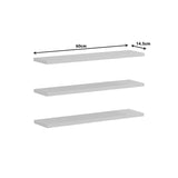 Set 3 rafturi de perete Divar, Diverse culori, 60x14 cm - Alb