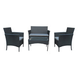 Set 4 buc masa si scaune de gradina Calmness, Negru, 104x55x79 cm
