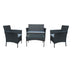 Set 4 buc masa si scaune de gradina Calmness, Negru, 104x55x79 cm