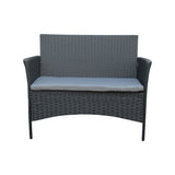 Set 4 buc masa si scaune de gradina Calmness, Negru, 104x55x79 cm