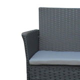 Set 4 buc masa si scaune de gradina Calmness, Negru, 104x55x79 cm