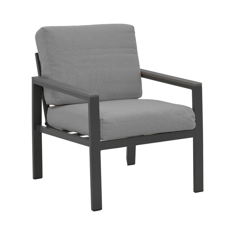 Set 4 buc masa si scaune de gradina Mabudu, Gri, 118x64x100 cm, imagine suplimentara