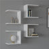 Set 4 rafturi de perete Perari, Alb, 30x19x30 cm