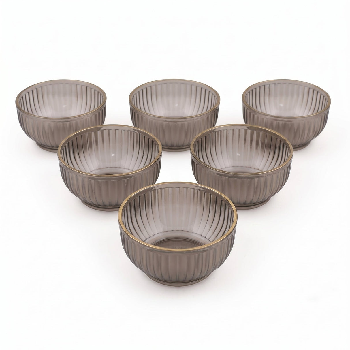 Set 6 boluri, Fumuriu, 10x10x5 cm