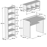 Set Birou Matilda, 3 Piese, Alb, 90x80x58 cm