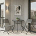 Set bistro exterior Bion Jeve, 3 piese, Antracit-Champagne, metal si textilene, 70x40x65 cm