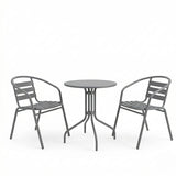 Set bistro exterior Vergo Tade, 3 piese, metal, Antracit, Ø60x70 cm