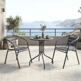 Set bistro exterior Vergo Tade, 3 piese, metal, Antracit, Ø60x70 cm