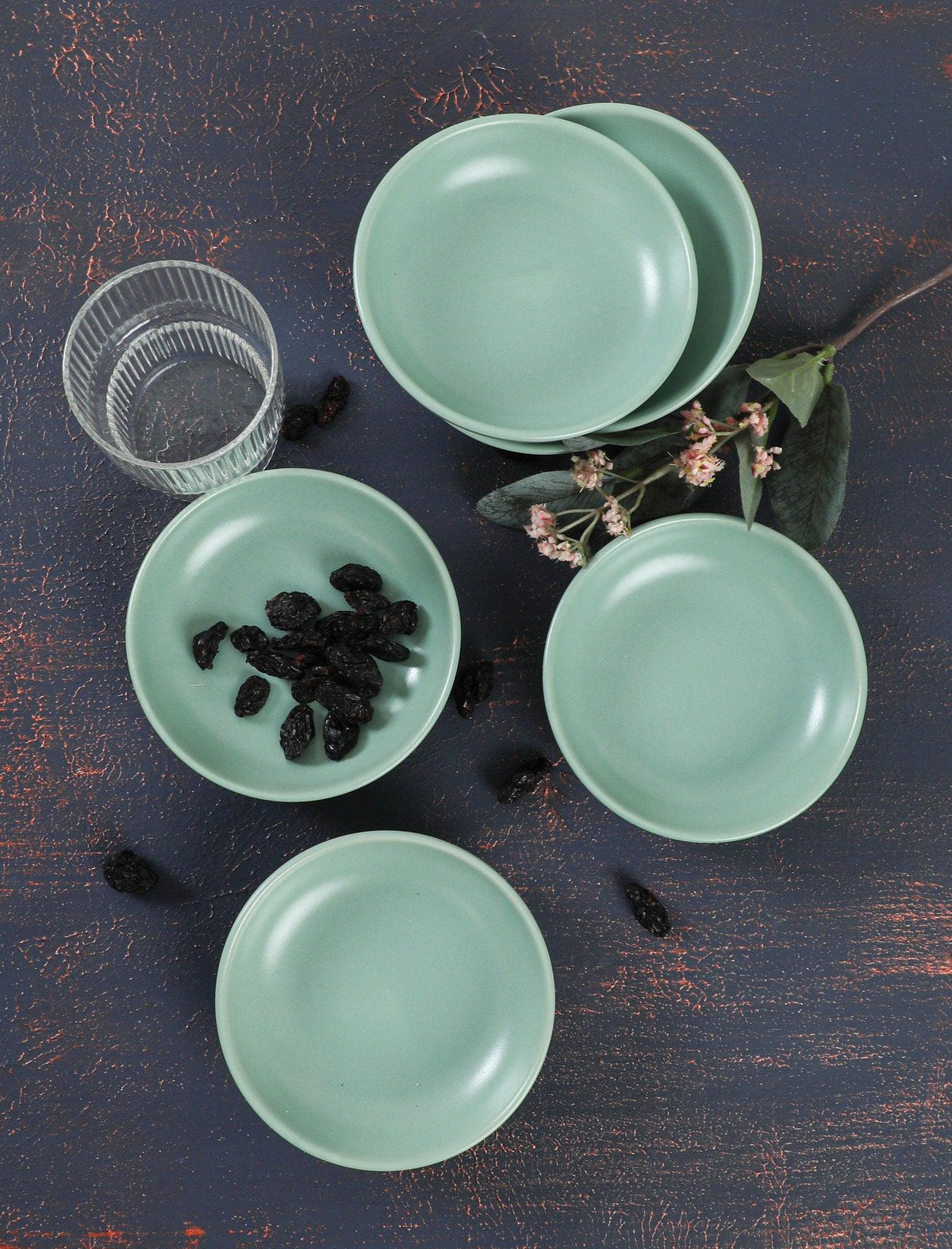 Set boluri ceramice pentru sos CEYIZSETSOSLKHALK13AYESIL6, Verde, 13 cm