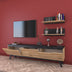 Set Comoda TV Kasia, Stejar-Negru, 180x35x49 cm