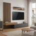 Set Comoda Tv Litende cu Riflaj, antracit-stejar, 249x42x199 cm