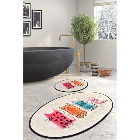 Set Covor de baie (2 bucăți), Multicolor, 50x60 cm