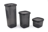 Set cutie de depozitare 18 buc, Gri, 11x11x23 cm