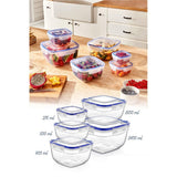 Set cutie de depozitare, Transparent, Multicolor, 17.3x17.3x9.8 cm