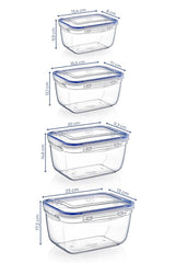 Set cutie de depozitare, Transparent, Multicolor, 23x13x17.2 cm